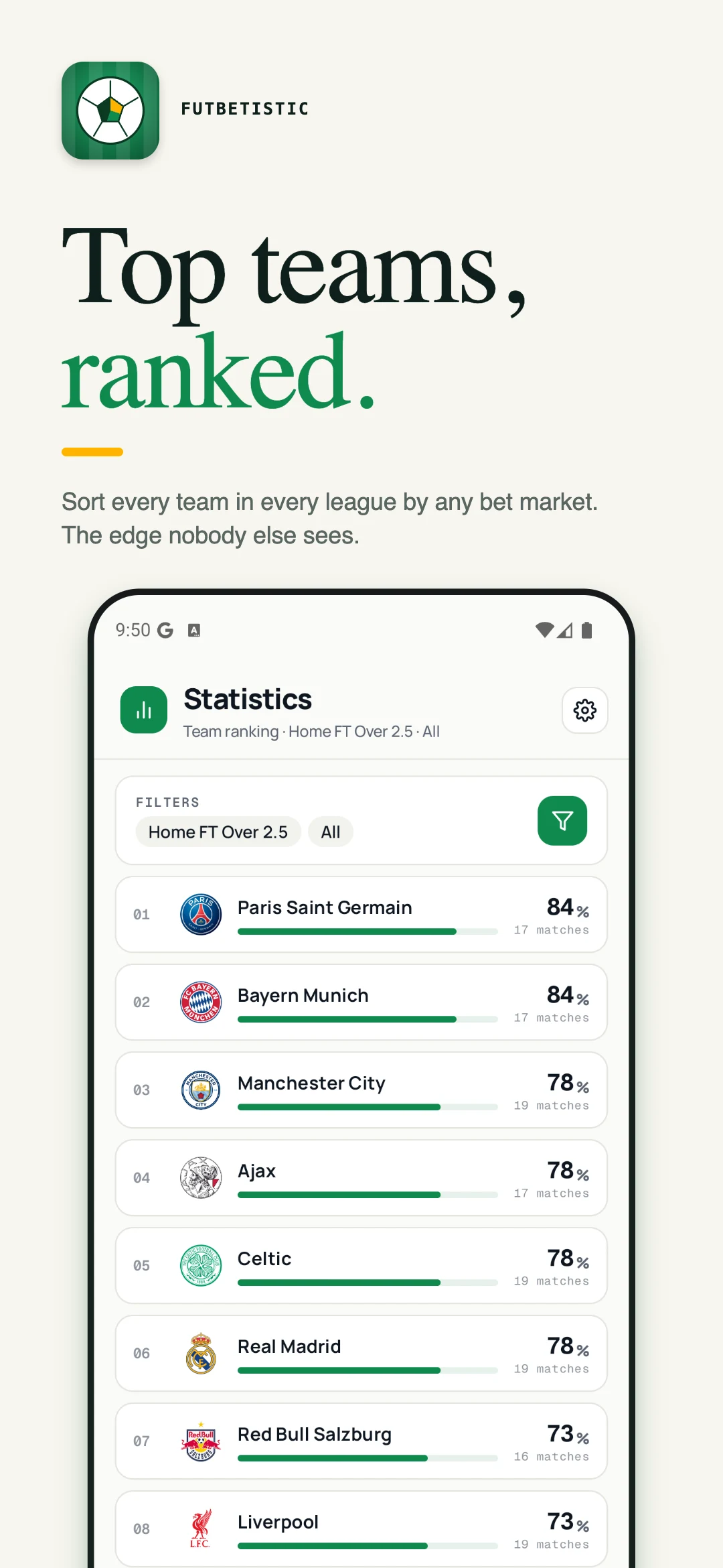 Football Betting Statistics screenshot